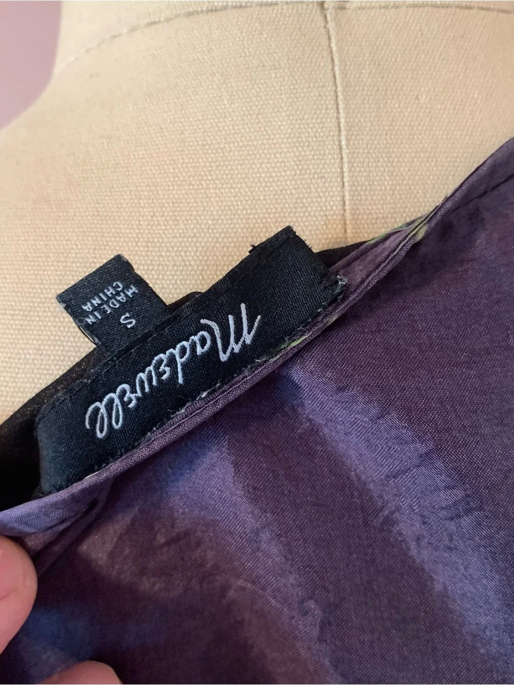 MADEWELL Women’s Silk Purple Floral Wrap Blouse